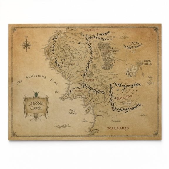 Brivelle Vintage Sepia World Map Poster, Antique Cartography Style for Living Room, Office or Study Walls, 12 x 8 in