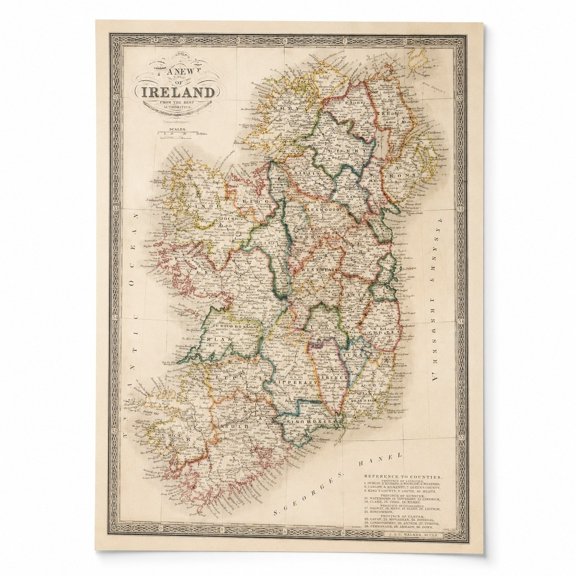 Brivelle Vintage Sweden Map Poster, Muted Multicolor Antique Cartography Style for Home Office Wall Decor, 12 x 8 in