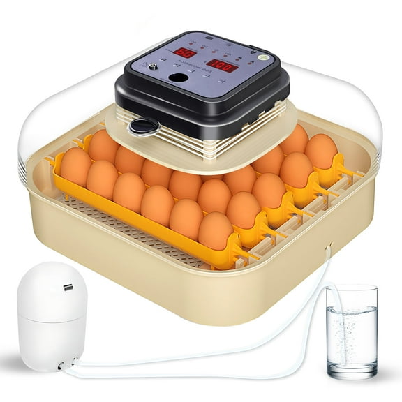 Brivouen 30 Egg Incubator with Automatic Egg Turning and Humidity Control, Built-in Egg Candler, Air Vent, for Hatching Chicken, Quail, and Parrot Eggs