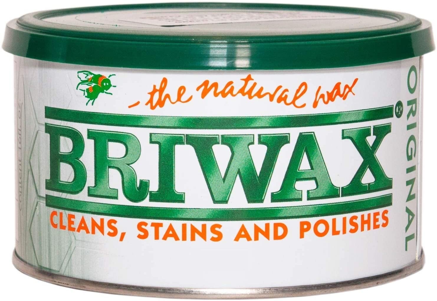 Briwax Mid Brown Original Furniture Wax Polish Cleans, Stains and Polishes, 16 oz