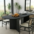 thumbnail image 1 of Brix 79"x33.5" Soild Wood Dining Table Oval Kitchen Table, Black, 1 of 7