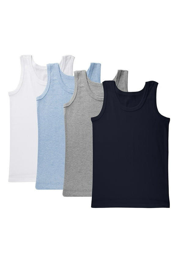 , Boys Tank Tops Value Pack, Comfort Super Soft Cotton, Size 3-4 Years, 5-Pack