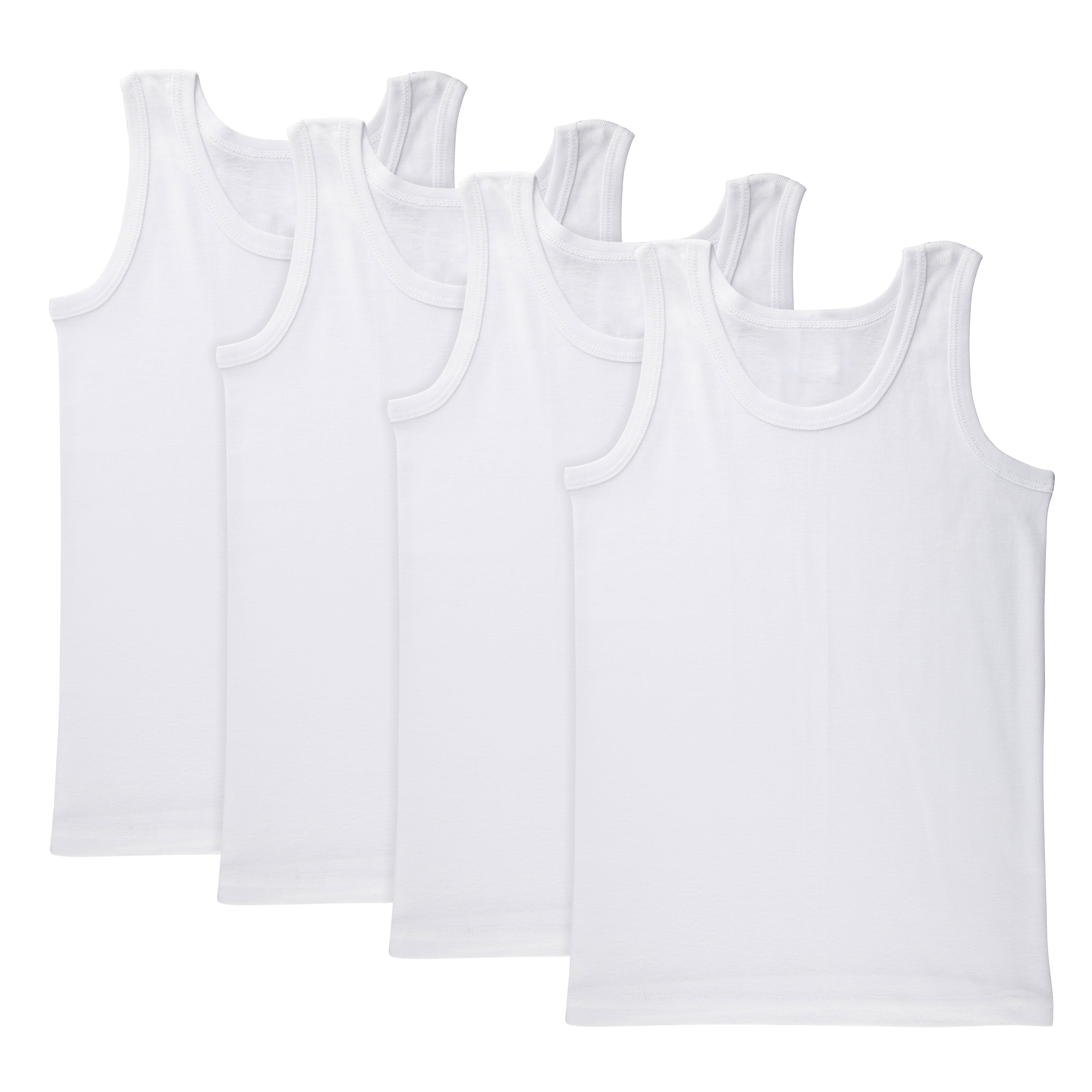 Brix Boys White Undershirts - Tank Tops Tagless Super Soft 5-6 Years ...