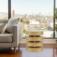 thumbnail image 1 of Brix Mid-Century Modern Floating Sculpture Layered Round End Table, 1 of 10