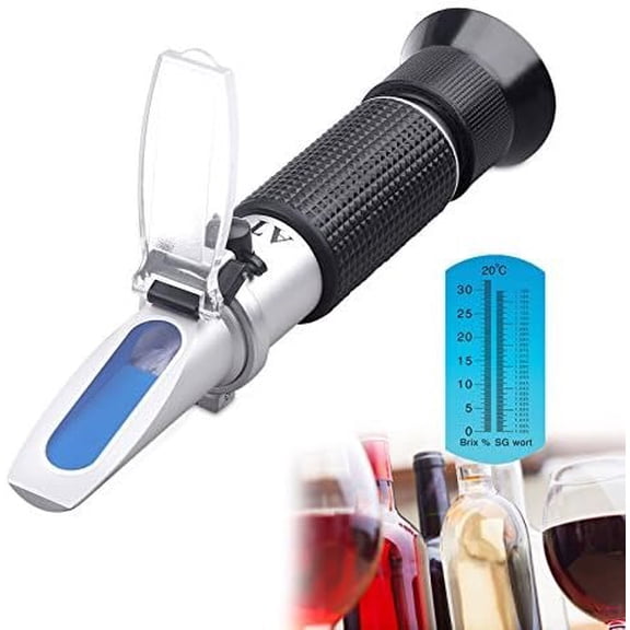 Brix Refractometer with ATC - Digital Handheld Refractometer for Brewing, Scale-Specific Gravity 1.000-1.130 and Brix 0-32%