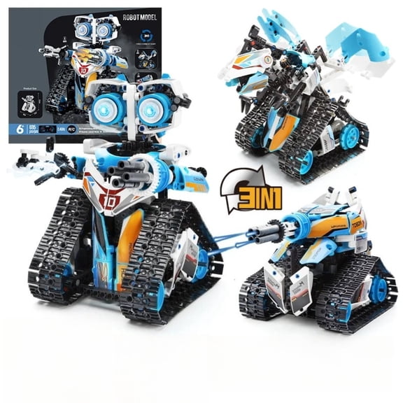 BrixVibe 3n1 Technical Robot Building Set with Remote Control Compatible with Lego Robotics Stem Educational Toys for Adults 695pcs