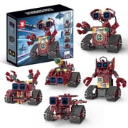 BrixVibe 5-In-1 Robot Building Sets Compatible With Lego Transforming Tracked With Light Concentration Building Toys For Adults Boys 401 Pcs