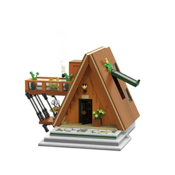 BrixVibe A-Frame Cabin Building Set Compatible with Lego Architecture Creative Collectible for Adults Teens