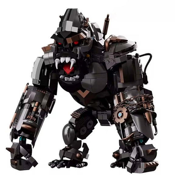 BrixVibe Black Gorilla Mecha Building Sets Compatible With Lego Animal Model Analytical Skill Building Toys For Adults Teens 1414 Pcs