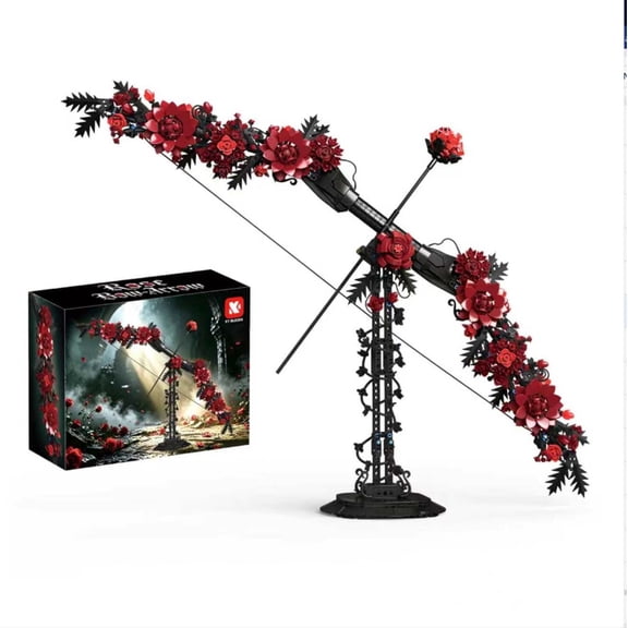 BrixVibe Gothic Rose Bow And Arrow Building Sets Compatible With Lego Dark Crossbow Model Flower Creative Thinking Building Toys For Adults Teens