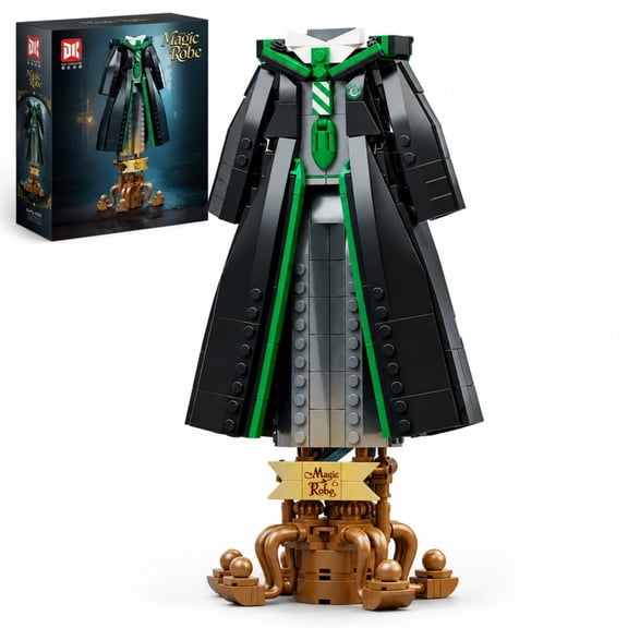 BrixVibe Green Magic Robe Building Sets Compatible With Lego Wizard Academy Cloak Model Creative Thinking Building Blocks For Adults Teens 661 Pcs