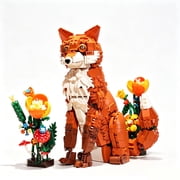 BrixVibe Jungle Red Fox Building Sets Compatible With Lego Animal Modle Flower Cognitive Development Building Kits For Adults Teens