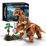 BrixVibe Jurassic Triceratops Dinosaur Building Sets Movable Head And Limbs Compatible With Lego Desk Decor Educational Theme For Adult Boys 729