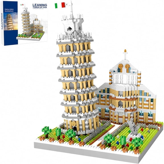 BrixVibe Leaning Tower of Pisa Building Set Compatible with Lego Architecture Collectible Model for Teems Adults 2500pcs