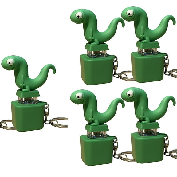Rubinzhi Lizard Keychain Sound Button Stress Relief Toy Fun Rechargeable Animal Sounds & Light for Anxiety 5pcs