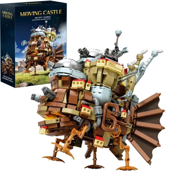 BrixVibe Magic Mobile Castle Building Set Compatible with Lego Architecture Retro Sci-Fi Creative Anime Model for Adults 1513pcs