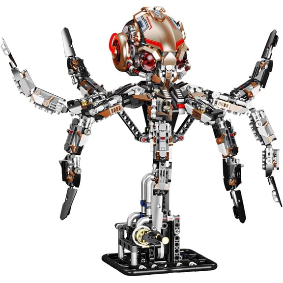 BrixVibe Mechanical Octopus Building Blocks Set with Light Compatible with Lego Decor for Adults 14+ 1768pcs