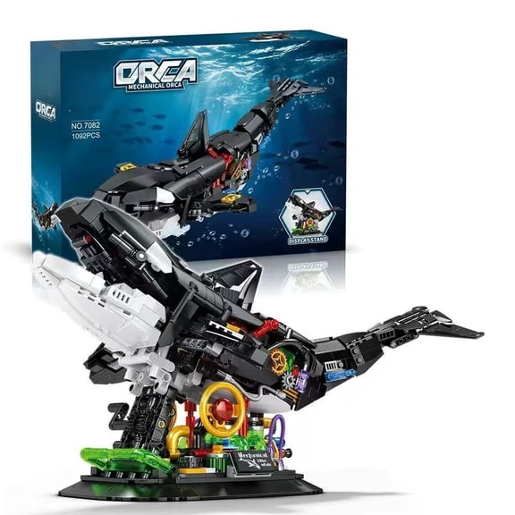 BrixVibe Mechanical Orca Building Set Compatible with Lego Animal Creative Collectible Model for Teens Adults 1092pcs