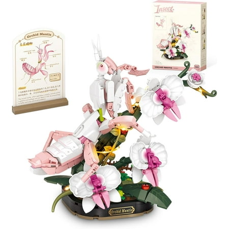 BrixVibe Orchid Mantis Flower Building Set Compatible with Lego Insects Botanical for Adults 478pcs