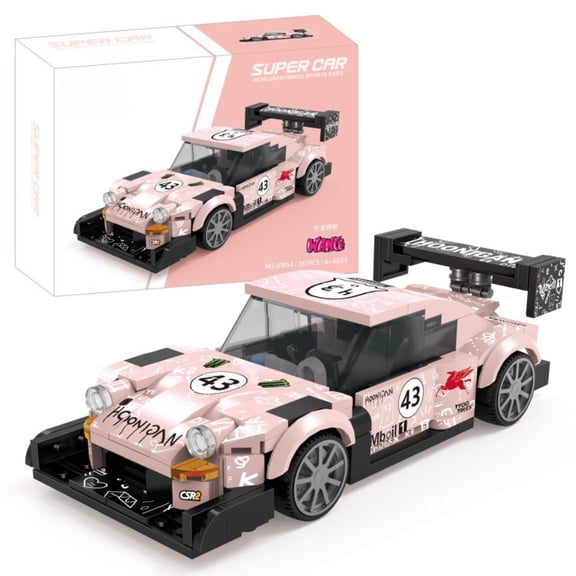 BrixVibe Pink Sports Car Building Set Compatible with Lego Racing Cars Collectible Model for Adults Teens 281pcs