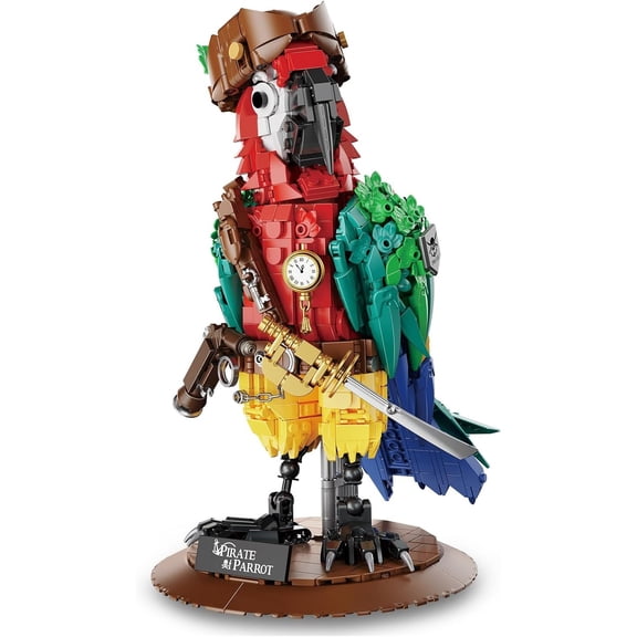 BrixVibe Pirate Parrot Building Set With Sword Compatible with Lego Animal Creative Bird Bricks Model Decor for Adults 1236pcs