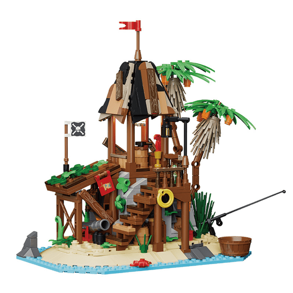 BrixVibe Pirate Shipwreck Island Building Sets Compatible With Lego Construction Modle Spacial Imagination Building Blocks For Adults Teens 587 Pcs