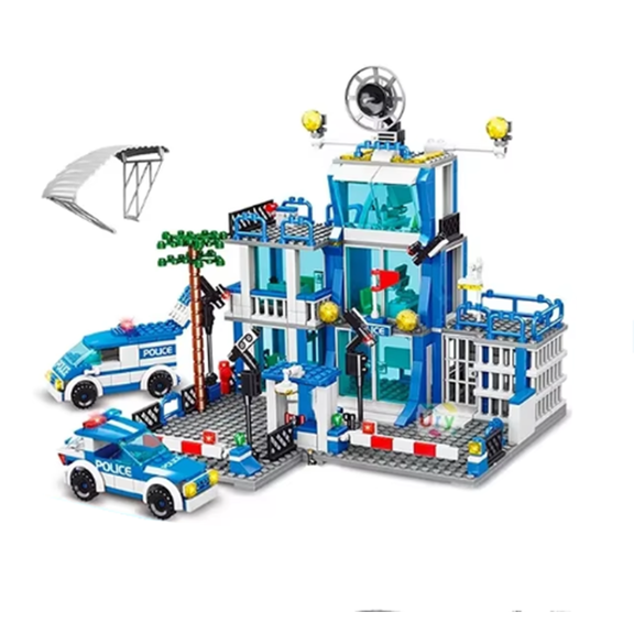 BrixVibe Police Station Building Sets Compatible With Lego Command Center City Model Cognitive Development Building Blocks For Adults Teens