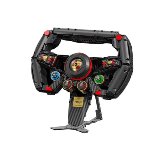 BrixVibe Racing Black Simulator Steering Wheel Building Set Compatible with Lego Car Parts Collection Model for Adults 1221pcs