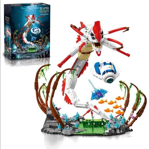 BrixVibe Reaper Kraken Building Set Compatible with Lego Animal Creative Collectible Ocean Creature Model for Adults 1355pcs