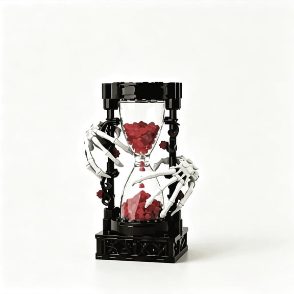 BrixVibe Skeleton White Bone Hourglass Building Set Compatible with Lego Home decoration Creative Gothic Model for Adults Teens