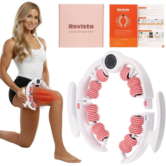 BrixVibe Soothesilk Anti Cellulite Massager Roller Lymphatic Drainage Tool for Legs (Pink)