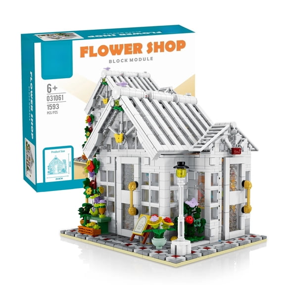 BrixVibe Sunshine Flower House Building Set with Light Compatible with Lego Architecture Creative Greenhouse Model for Adults 1593pcs