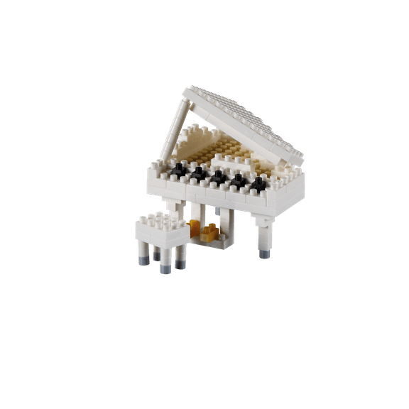 Brixies Brick Model PIANO - WHITE 3-D Model Brick Building Kit