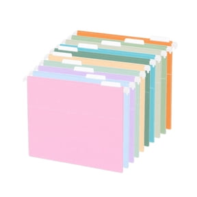 Brixlen 10 Pack Macaron A4 Hanging File Clips, Double Hook Document Hanger Clips, Mixed Color Plastic File Clips for Office Paper Index Storage