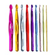 Brixlen Colorful Plastic Crochet Hook Set 9 Pack 15cm Ergonomic Crocheting Needles Kit, Comfort Grip Yarn Craft Knitting Tools for Beginner and Experienced Crochet Lovers