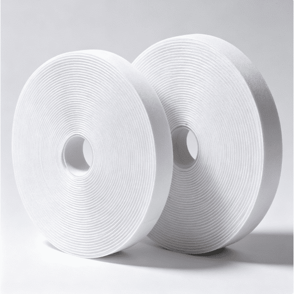 Brixlen Hook and Loop Tape, Self Adhesive Velcro Strips, Sticky Back Fastener, 1M Nylon White Tape Roll for Home Office Organizing