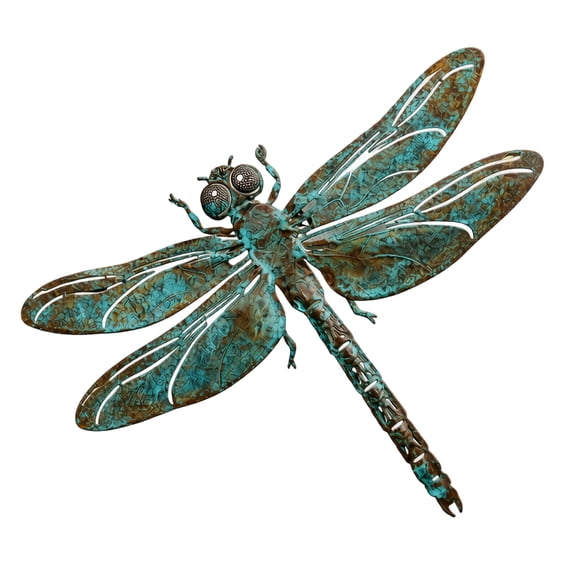 Brixlen Metal Dragonfly Wall Art, Outdoor Garden Wall Decor, Vintage Dragonfly Metal Hanging Sculpture for Patio Yard Fence Home Decor