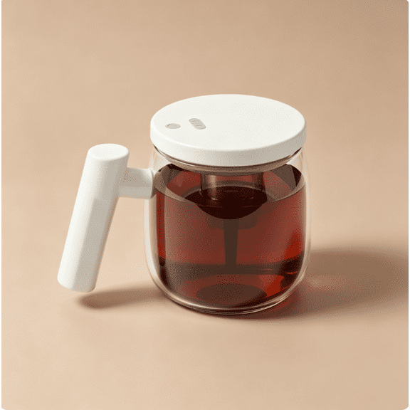 Brixlen Self Mixing Mug, Automatic Stirring Cup, Electric Mixing Cup, Rechargeable Glass Stirring Mug for Coffee Tea Beverages Home Kitchen