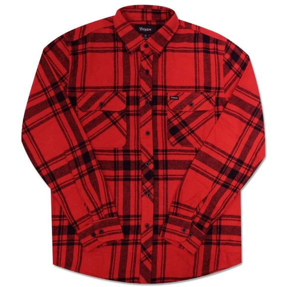 Brixton Bowery Long sleeve Flannel Shirt Red Black