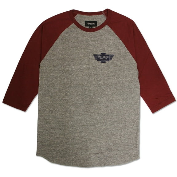 Brixton Cylinder 3/4 Sleeve T-Shirt Heather GrayRed