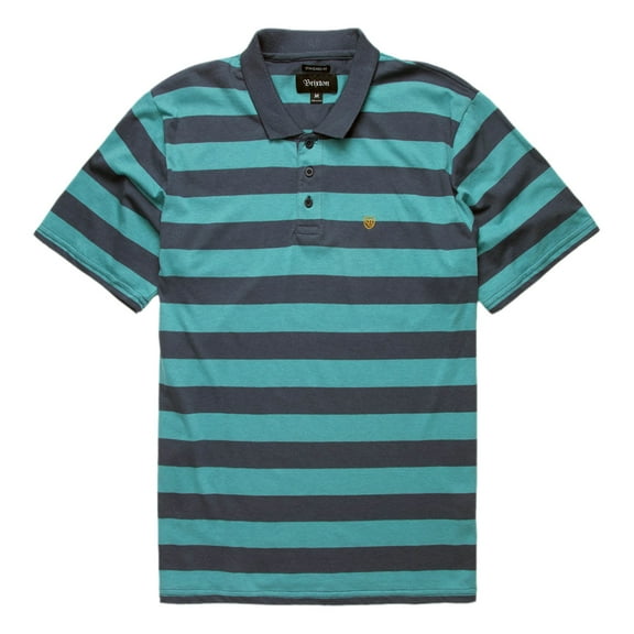 Brixton Hilt II Polo Knit Shirt Aqua Washed Navy