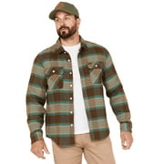 Brixton Men's Bowery Plaid Print Long Sleeve Button-Down Flannel Shirt Olive X-Large