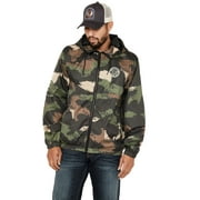 Brixton Men's Camo Print Claxton Crest Logo Graphic Hooded Zip Jacket Camouflage X-Large  US