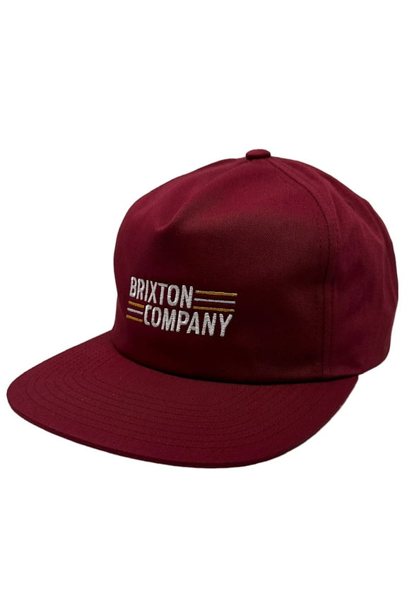 Men's Lucero Embroidered Logo Snapback Cap Hat in Burgundy