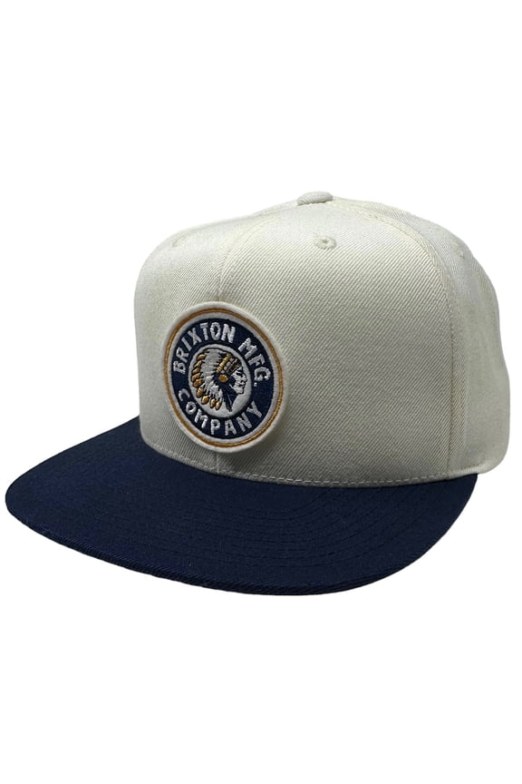 Men's Rival Embroidered Logo Snapback Cap Hat (White/Navy)