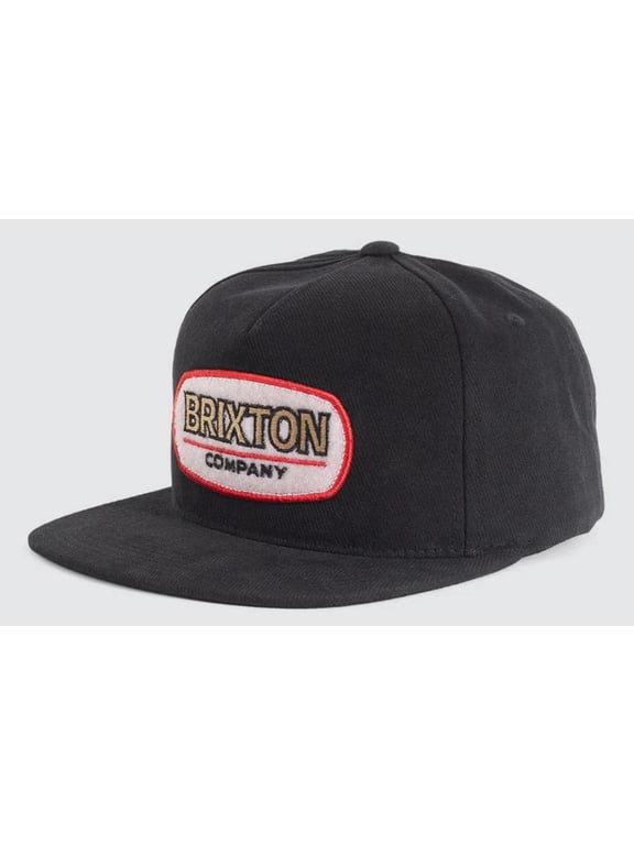 Men's Snapback Hat Canyon MP Embroidered Patch Flat Brim Black Cap