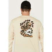 Brixton Men's Trailmoor Snake And Skull Graphic Print Long Sleeve Shirt Cream X-Large  US