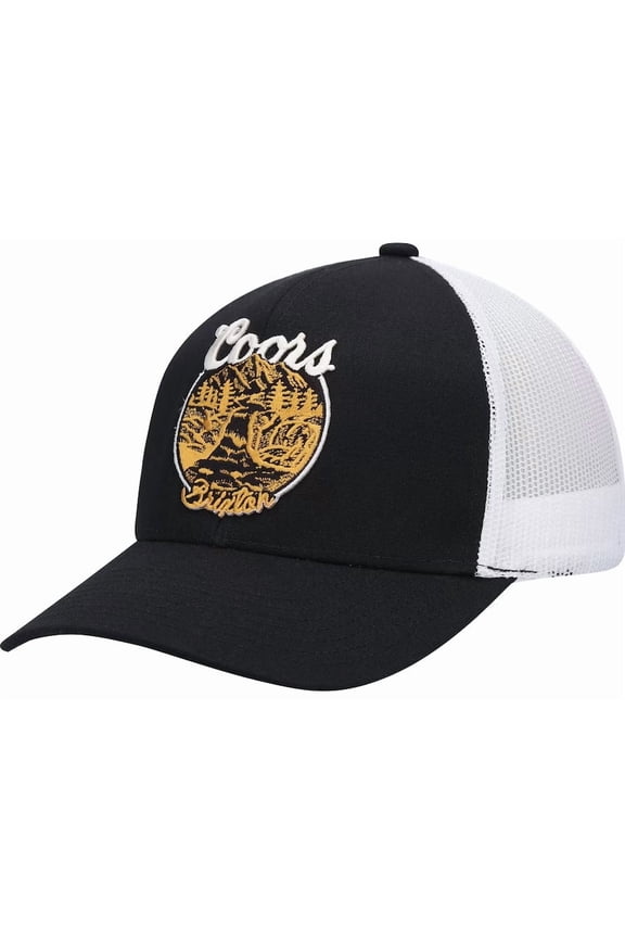 Men's X Coors Rocky Banquet Beer Embroidered Trucker Hat Cap Black White
