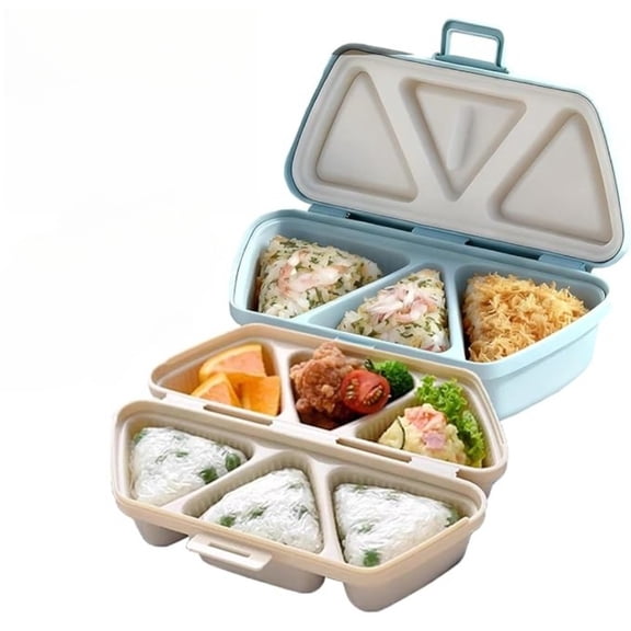 Brixvibe 6-In-1 Onigiri Mold Set Foldable Triangle Sushi Rice Ball Maker Quickly Cavity Press Easy to Store Carry and Clean, 2PCS