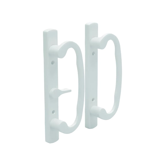 Brixwell Patio Door Handle - White Finish, 3 15/16" Hole Center, 8 1/2" Height, Zinc Material